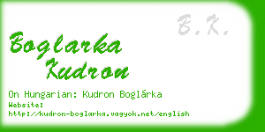 boglarka kudron business card