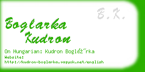 boglarka kudron business card